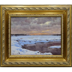 Jan GRUBIŃSKI (1874-1945), Sonnenuntergang im Winter