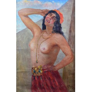 Maurycy TRĘBACZ (1861-1941), Gypsy woman - half-act