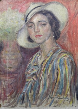 Leon KOWALSKI (1870-1937), Portret kobiety w kapeluszu