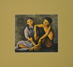 Mojżesz KISLING (1891-1953), Zestaw dwóch litografii: Martwa natura, Rodzeństwo, 1959