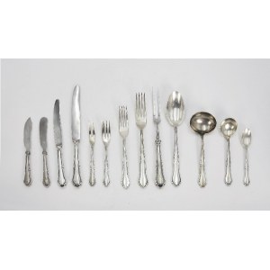 NEUMANN METALLWARENFABRIK (active since 1924), Cutlery set for 6 persons and table centerpiece, 50 pieces