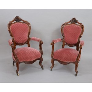 A pair of armchairs in the style of Louis Philippe