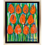 Edward Dwurnik (1943 - 2018), Orangefarbene Tulpen, 2017