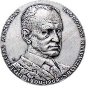 medal STANISŁAW NIEWITECKI 1904-1969 , 1980, srebro Ag, masa rzeczywista: 160 g, niski nakład 20 sztuk