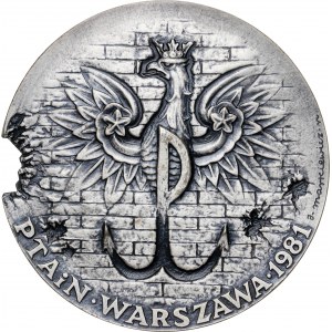 medal POWSTANIE WARSZAWSKIE, 1981, srebro Ag, masa rzeczywista: 172 g, niski nakład 20 sztuk
