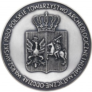 medal 150 ROCZNICA POWSTANIA LISTOPADOWEGO, medal wznowiony w 1983 roku (pierwotne bicie z 1980 roku nie zawierało wersji srebrnej), srebro Ag, masa rzeczywista: 185 g, średnica 70 mm, ekstremalnie niski nakład 6 sztuk