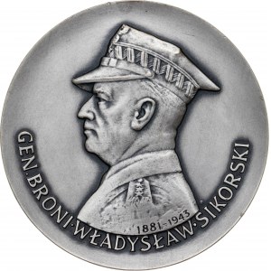 medal GEN. BRONI WŁADYSŁAW SIKORSKI, 1983, srebro Ag, masa rzeczywista: 181 g, bardzo niski nakład: 15 sztuk