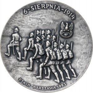 medal JÓZEF PIŁSUDSKI NIEPODLEGŁOŚĆ POLSKI, 1983, srebro Ag, masa rzeczywista: 185 g