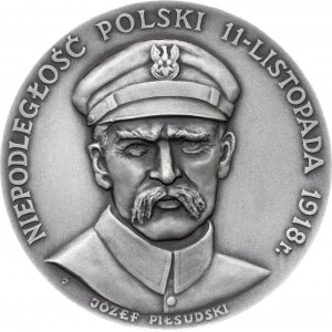 medal NIEPODLEGŁOŚĆ POLSKI, 1985, srebro Ag, masa rzeczywista: 137 g, nakład: 20 sztuk