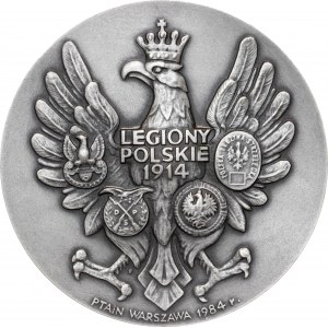 medal NIEPODLEGŁOŚĆ POLSKI, 1985, srebro Ag, masa rzeczywista: 137 g, nakład: 20 sztuk