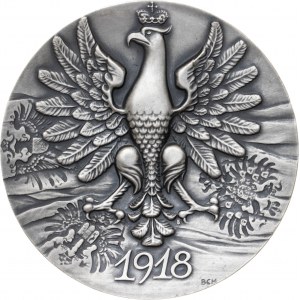 medal NACZELNIK PAŃSTWA JÓZEF PIŁSUDSKI, 1987, srebro Ag, masa rzeczywista: 146 g, nakład: 30 sztuk, CIENKI