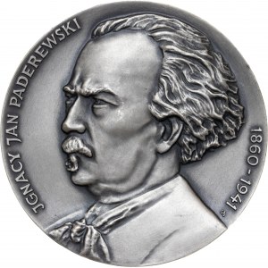 medal IGNACY JAN PADEREWSKI, 1987, srebro Ag, masa rzeczywista: 159 g, nakład: 20 sztuk