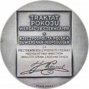 medal IGNACY JAN PADEREWSKI, 1987, srebro Ag, masa rzeczywista: 159 g, nakład: 20 sztuk