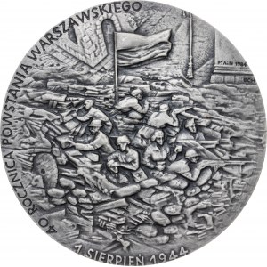 medal 40 ROCZNICA POWSTANIA WARSZAWSKIEGO, 1984, srebro Ag, masa rzeczywista: 151 g, ekstremalnie niski nakład: 7 egzemplarzy