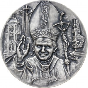 Medal JAN PAWEŁ II - GDAŃSK ZASPA, 1988, srebro Ag, masa rzeczywista: 184 g