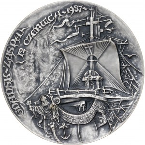 Medal JAN PAWEŁ II - GDAŃSK ZASPA, 1988, srebro Ag, masa rzeczywista: 184 g