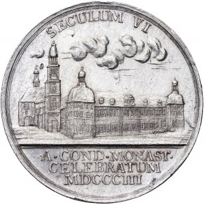 Trzebnica - Medal z okazji 600-lecia założenia klasztoru żeńskiego w Trzebnicy koło Wrocławia, 1803, srebro o masie 21,2 g