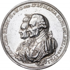 Śląsk, Księstwo wirtembersko-oleśnickie, medal, 1791 r., srebro, średnica: 43 mm, masa: 26,56 g, przepiękny stan zachowania