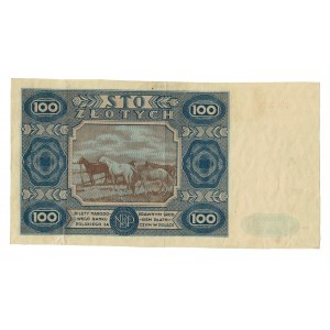 100 zł, 1948, bardzo rzadki banknot, brak nadruku, Ser. AA 0000000