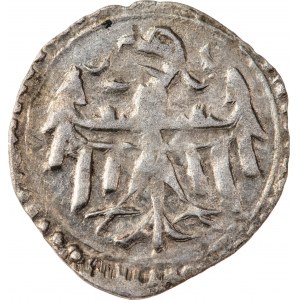 Śląsk, Księstwo Legnicko-Brzeskie - Ludwik II Brzeski 1413-1436 lub Elżbieta Brandenburska 1436-1449, halerz, Legnica