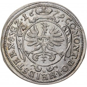 Śląsk, Księstwo bierutowskie - Krystian Ulryk 1668-1698 - 6 krajcarów 1679, rzadka moneta tego władcy w stanie menniczym