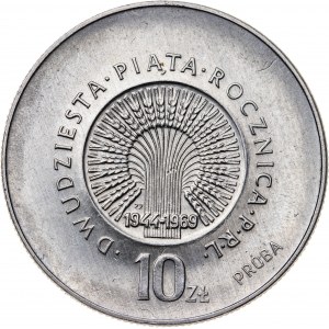 10 zł 1969, XXV ROCZNICA PRL, z monogramem projektanta, PRÓBA NIKIEL
