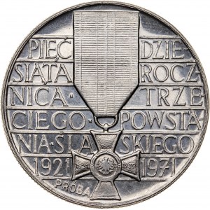 10 zł 1971, 50 ROCZNICA III POWSTANIA ŚLĄSKIEGO, KRZYŻ, PRÓBA NIKIEL