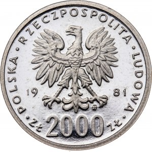 2000 zł 1981, BOLESŁAW ŚMIAŁY POPIERSIE, PRÓBA NIKIEL