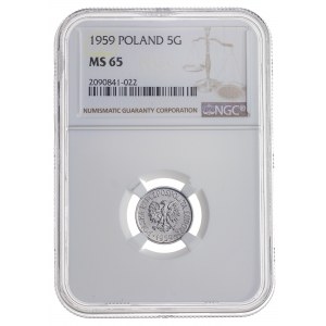 5 gr 1959, aluminium, MS 65