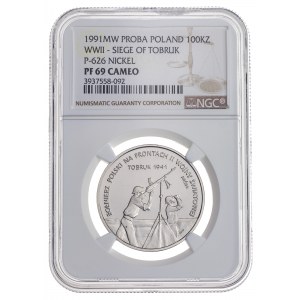 100 000 zł 1991, TOBRUK 1941, PRÓBA NIKIEL