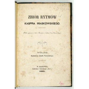MIASKOWSKI Kasper - Zbiór rytmów ... Kraków 1861