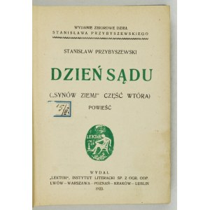PRZYBYSZEWSKI S. - Tag des Jüngsten Gerichts. 1923