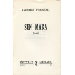 WIERZYŃSKI Kazimierz - Sen mara. Poezje [první vydání Paříž 1969].