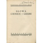 BOY-ŻELEŃSKI Tadeusz - Worte dick und dünn [Erstausgabe 1931] [Umschlag von Henryk Czerny].
