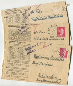 [zestaw 10 listów] Korespondencja Tadeusza Fabisińskiego, kierownika szkoły w Byczynie, z KL Mauthausen [1943-1944]