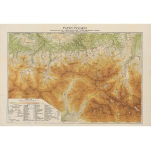 [Map] ZWOLIŃSKI Tadeusz [opr.] - Tatry polskie. Map of the central part of the Tatra Mountains [1932].