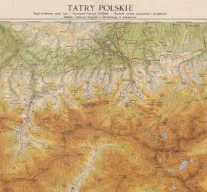 [Map] ZWOLIŃSKI Tadeusz [opr.] - Tatry polskie. Map of the central part of the Tatra Mountains [1932].