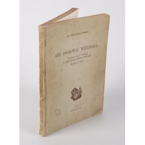 PRUGAR-KETLING Bronisław - Aby dochować wierności. Wspomnienia z działań 11. Karpackiej Dywizji Piechoty. Wrzesień 1939 [Szwajcaria 1941]