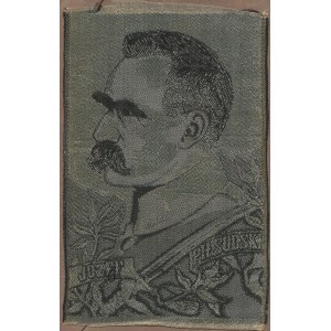 [Fabric] Józef Piłsudski. Portrait on silk fabric [1920s].