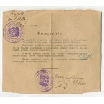 Temporary demobilization certificate for Franciszek Januszewski, a teacher from Ciechanow [1921].