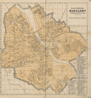 [Plan] Plan of Greater Warsaw with listing of all city streets [1938].