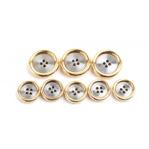BULGARI: set of 8 gold and steel buttons