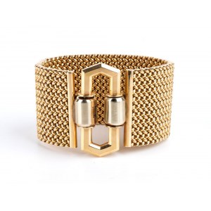 REPOSSI: yellow gold band bracelet - Italy 1940s