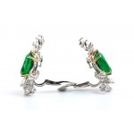 VENTRELLA: Gold earrings with emeralds and diamonds