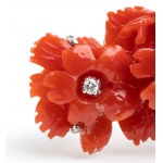ASCIONE: Diamond Cerasuolo coral gold brooch