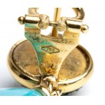 ASCIONE: Tsavorite turquoise gold drop earrings