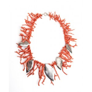 ASCIONE: Mediterranean coral silver necklace