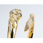 MARIO FONTANA: diamond rigid hoop gold bracelet