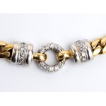 Diamond gold bracelet necklace demi parure