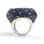 Gold ring with topaz, sapphires, and diamonds